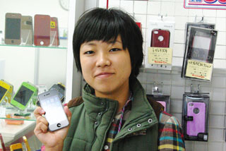 iPhone4 フロントガラス割れ